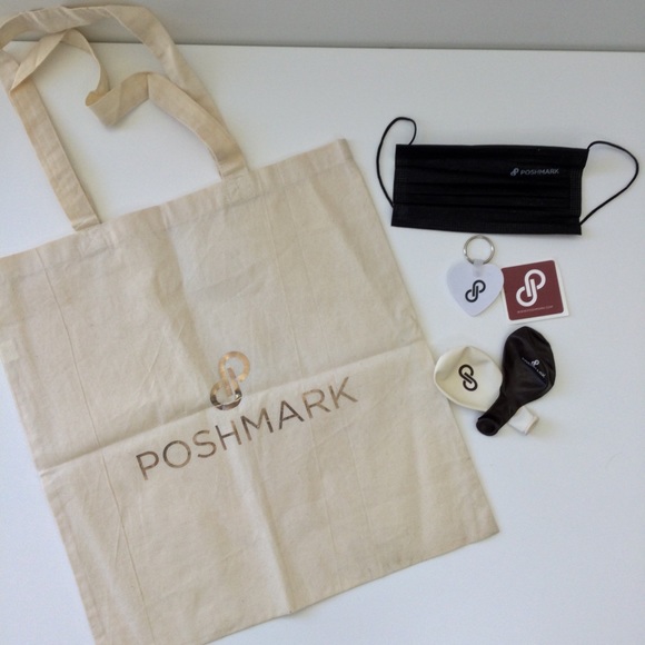 Handbags - Poshmark Reusable Fabric Tote Bag, Keychain, Balloons, Face Mask, Sticker New